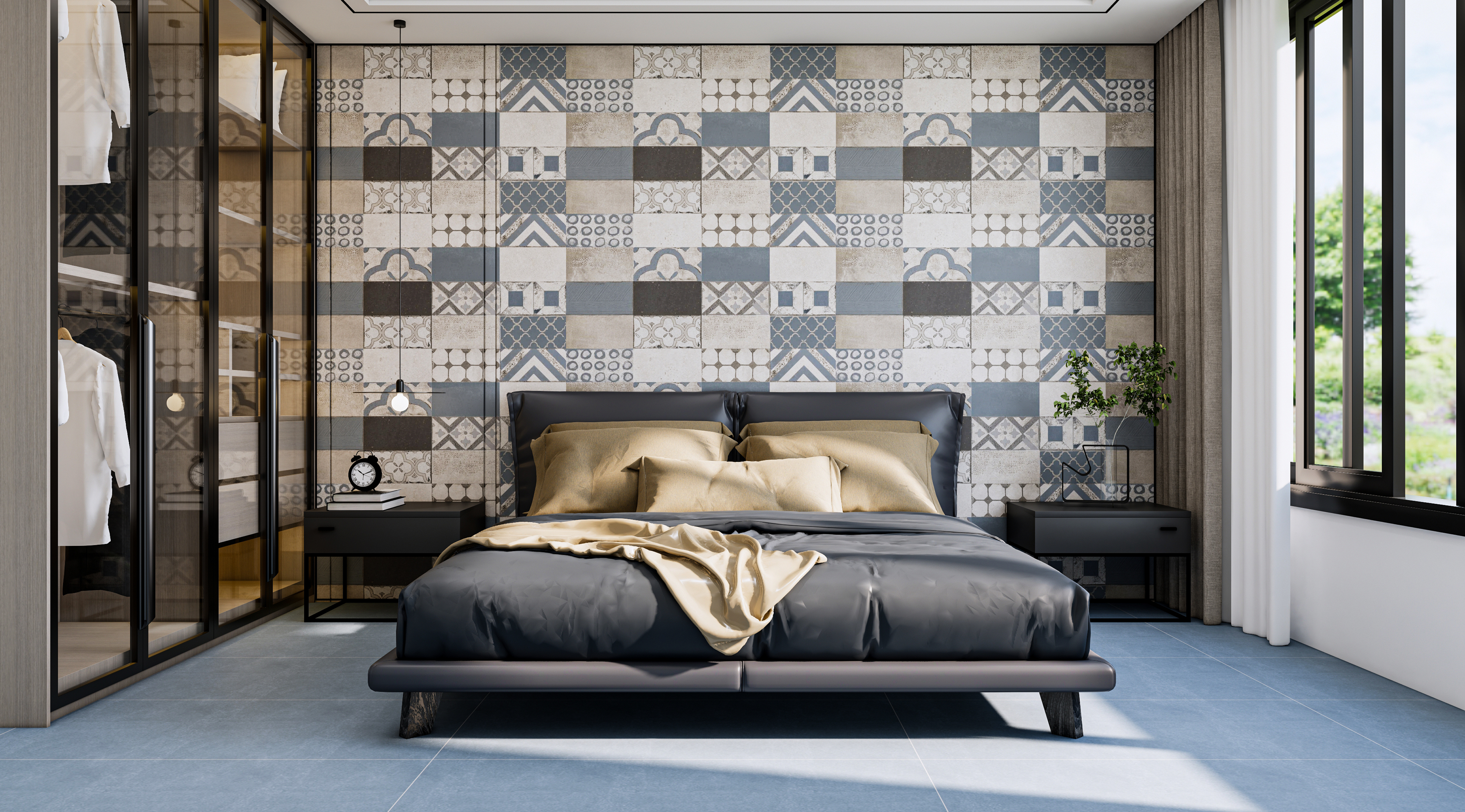 TL 08296 B Multi Colour Highlighter 1.5 ft x 1 ft Glossy Finish Ceramic Wall Tile - 7.5 mm