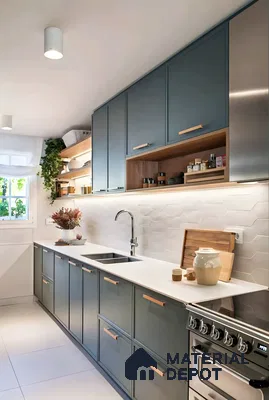 Contemporary Blue Kitchen Design | Material Depot