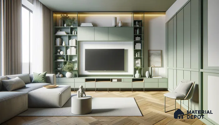 Contemporary Calm: Pastel Green Palette with Sleek Modern Design | Material Depot