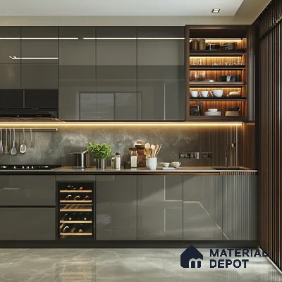 Contemporary Chic: A Masterclass in Minimalist Kitchen Design with Sleek Wood Accents | Material Depot
