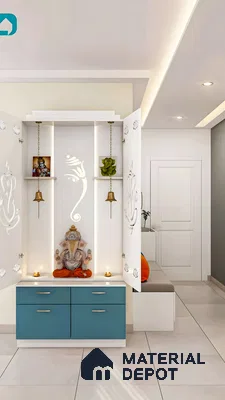 Contemporary Compact Pooja Corner | Material Depot