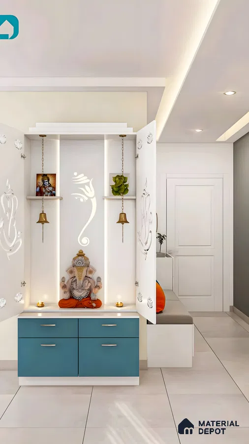 Contemporary Compact Pooja Corner | Material Depot