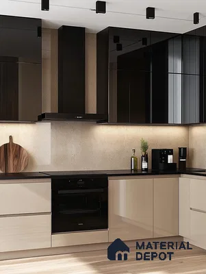 Contemporary Kitchen Design with Contrast Cabinets and Ambient Backlighting | Material Depot