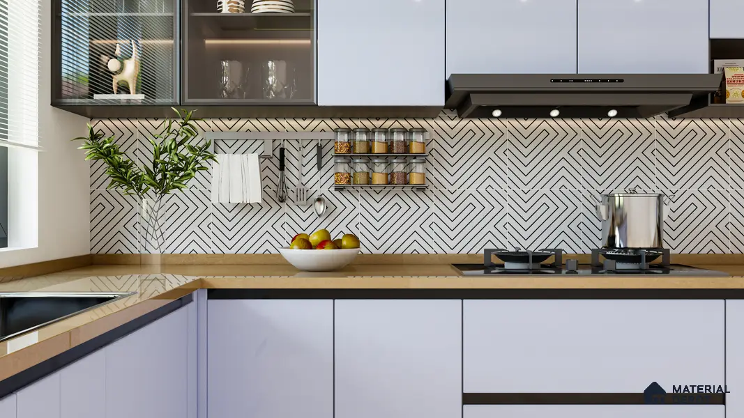 Moroccan Tile TL 05186 Zellige Puzzle Lines Multi Colour 1 ft x 1 ft Vitrified Matte Finish - 9 mm | Suitable for Kitchen, Bathroom, Balcony Floor & Wall | Please Expect a Slight Variation of Pattern