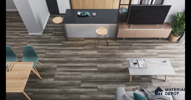 Contemporary Living Space with Elegant Wooden Flooring | Material Depot