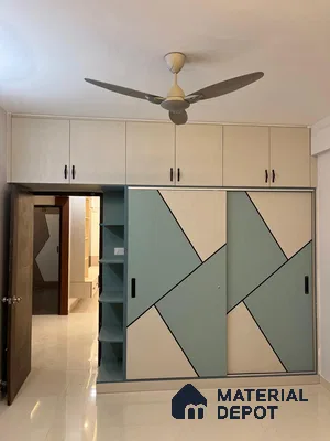 Contemporary Wardrobe with Geometric Design in Bengaluru | Material Depot