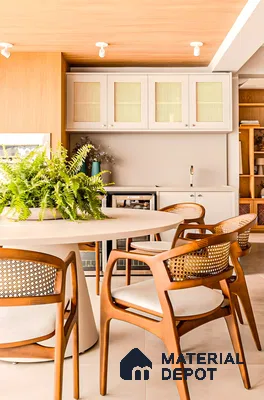Contemporary Warmth with Cane Accents and Natural Tones | Material Depot