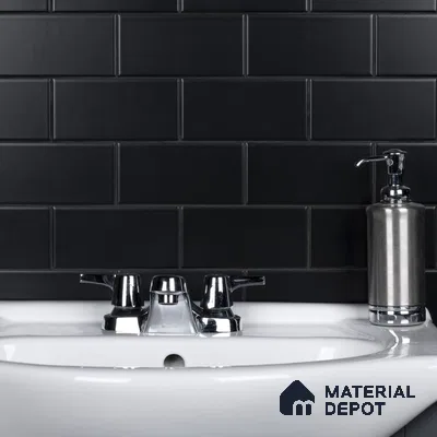 Contrast and Refinement Black Matte Elegance Meets Shimmering Silver Accents | Material Depot