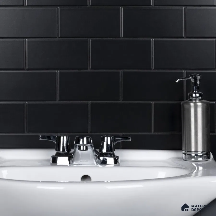 Contrast and Refinement Black Matte Elegance Meets Shimmering Silver Accents | Material Depot