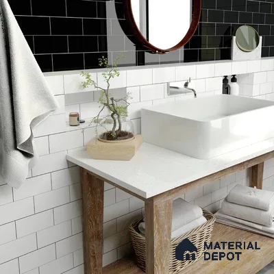 Contrast Harmony Black and White Elegance in Contemporary Bathroom | Material Depot
