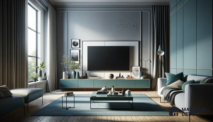 Cool Blues and Warm Woods Fuse in Chic Modern Lounge | Material Depot