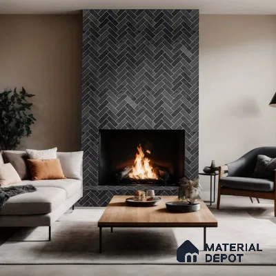Cosy Grace Earthy Toned Fireplace Haven | Material Depot