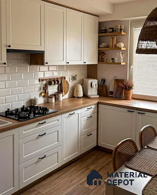 Cozy Cottage-Style Kitchen with Warm Wood Accents | Material Depot