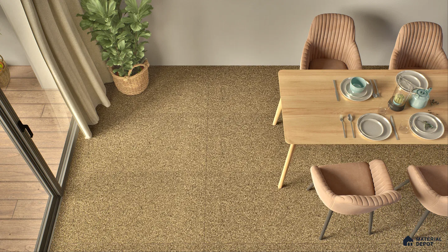 Cozy Dining Area with Textured Flooring | Material Depot