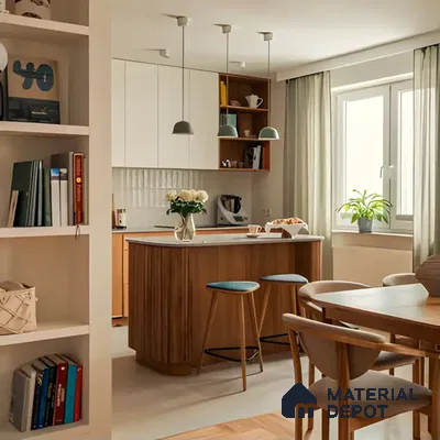Cozy Kitchen and Dining with Warm Neutral Tones | Material Depot