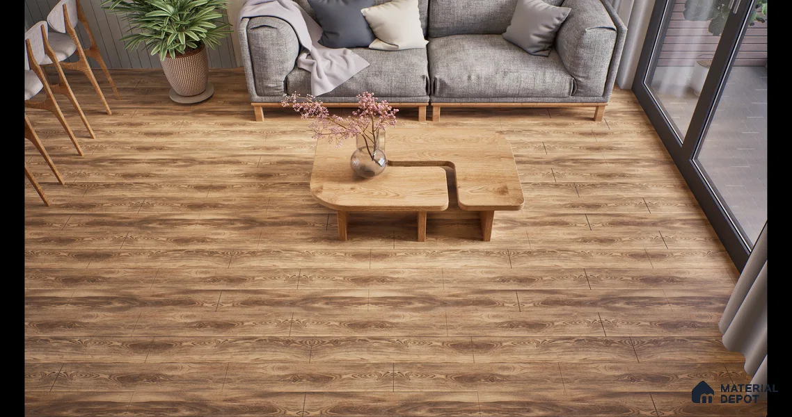 TL 01241 B Oaklore Taupe 1000x200 mm Matte Finish Vitrified Wooden Look Floor Tile - 9 mm | 2-3 mm Spacer is Mandatory