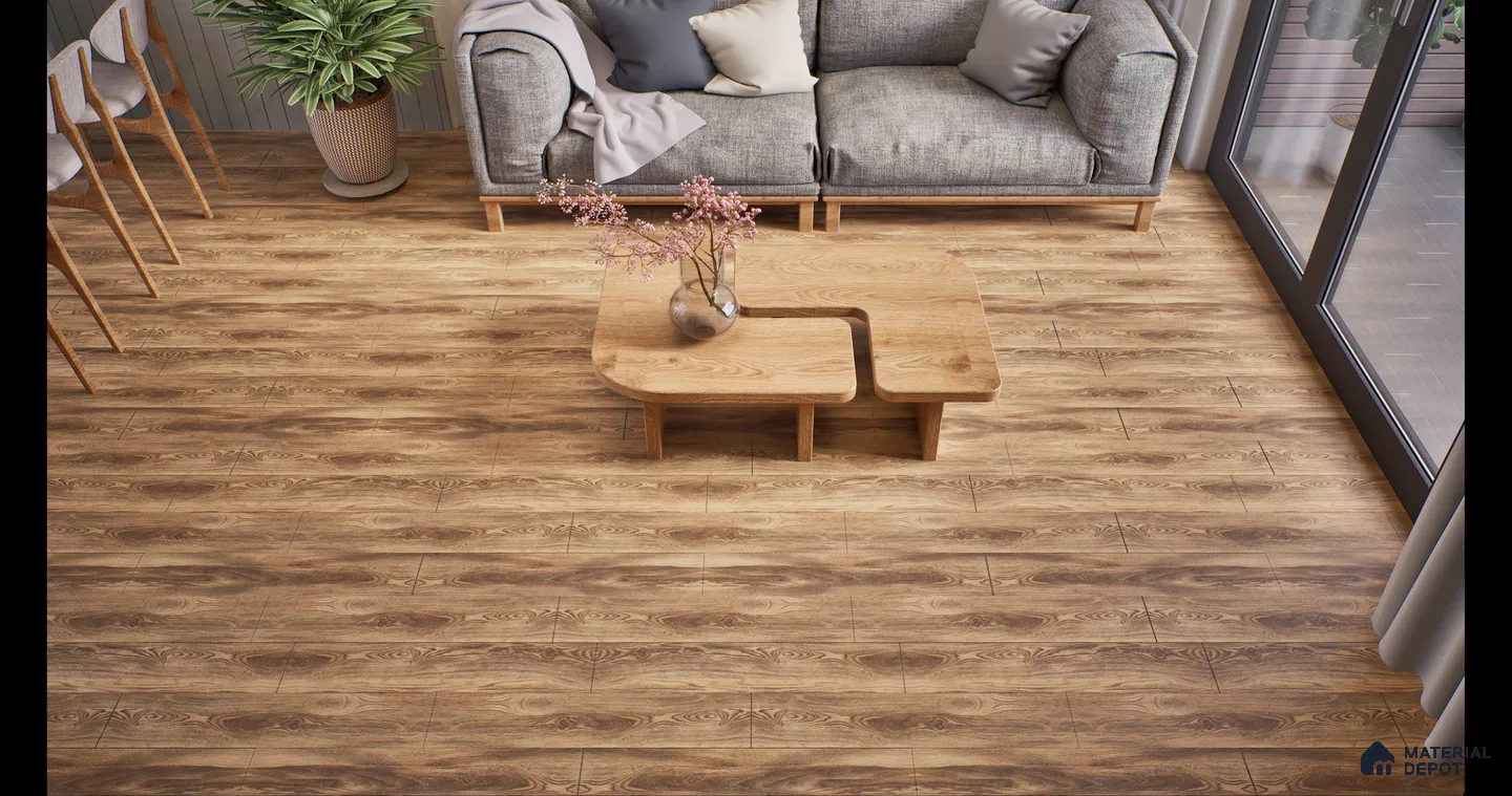 Cozy Living Room with Natural Oak Wood Flooring | Material Depot