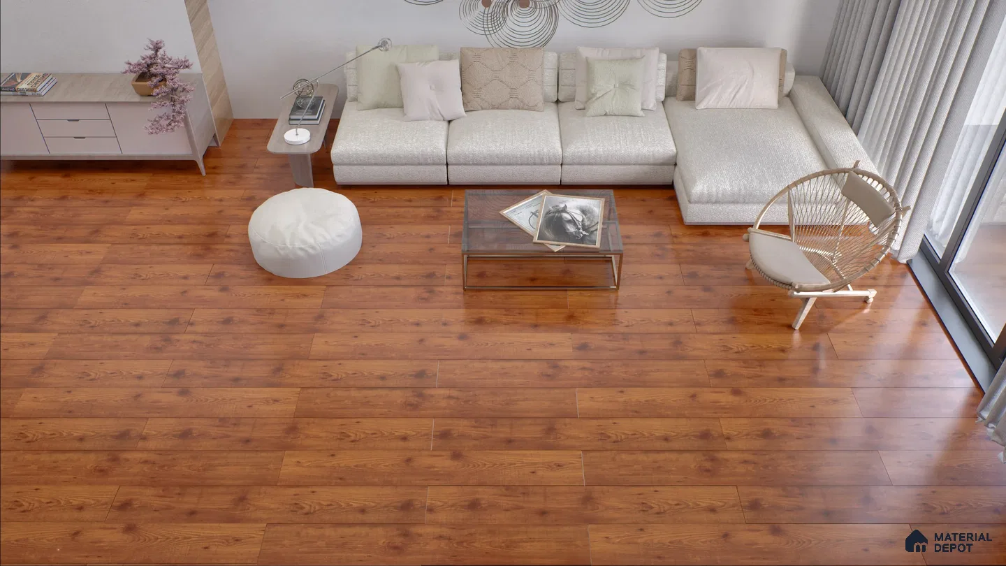 Cozy Living Room with Warm Wood Flooring | Material Depot