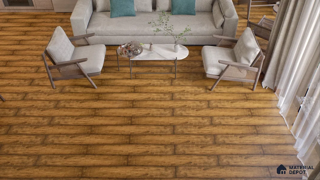 HDF Real Wood Touch Surface Hybrid Laminate Wood Floor AC5 Grade LF 00341 E Immenso Classic Walnut 73 x 9 inch (1845x235 mm) - 10 mm | 100% Water Proof | Anti Static and Stain Resistant | 0.5 mm V Groove | 2G Click Locking Installation | 36 Plank Variations | 25 Years Warranty