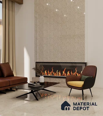 Hexagonal Floor Tile TL 07587 B Ergo Green 16 x 16 inch Texture Finish Vitrified Tile - 12 mm | Suitable for Parking, Outdoor & Bathroom | Pattern Alignment May Vary | 2-3 mm Spacer is Mandatory