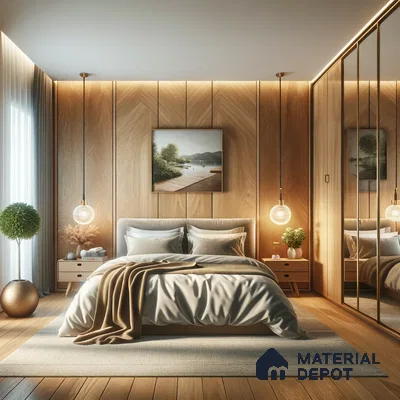 Cozy Scandinavian Haven: Warm Wood Tones Meet Soft Textured Fabrics | Material Depot