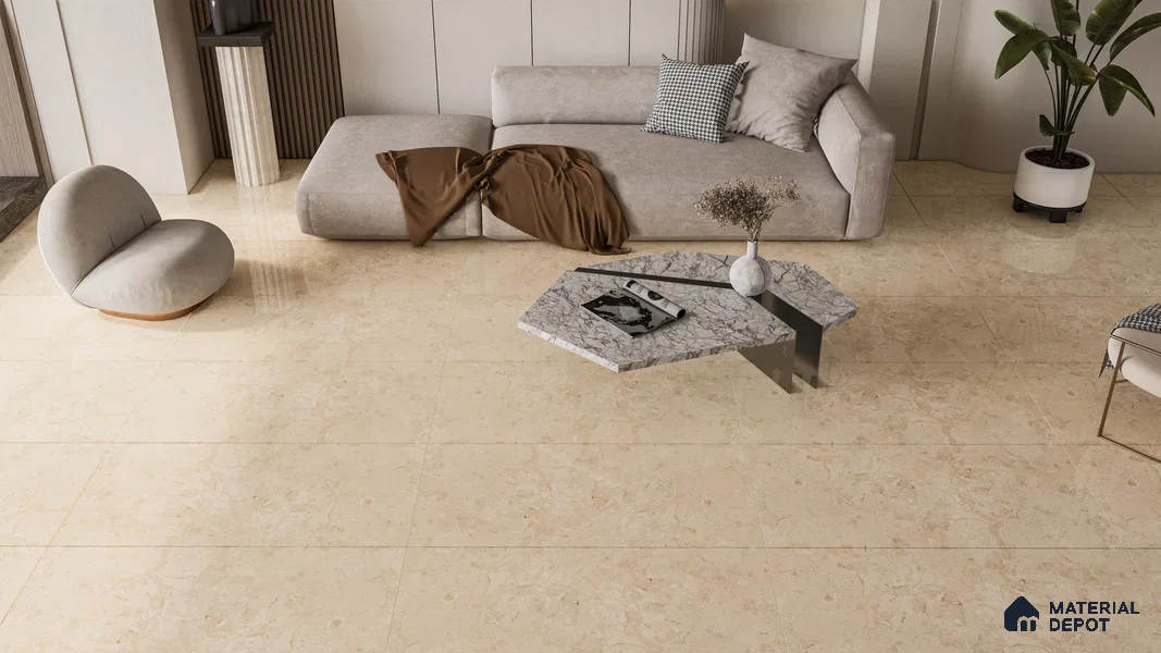 Endless Floor & Wall Vitrified Tile Butterscotch Cream 4 ft x 2 ft | TL 00356 Glossy Finish - 9 mm | Suitable for Living Room, Bedroom