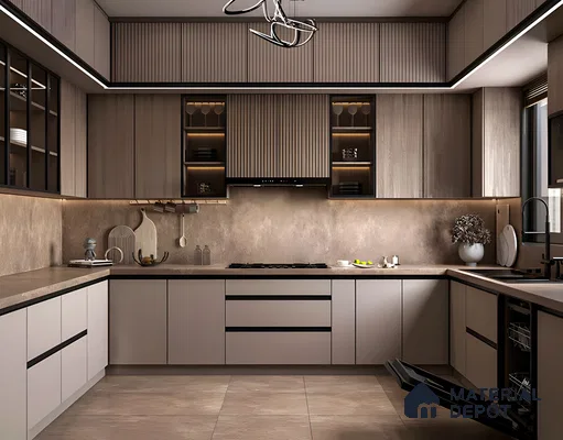 Durable Kitchen With Anti Scratch And Heat Resistant Laminates | Material Depot