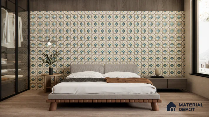 Moroccan Floor & Wall Tile TL 11725 | 8 in x 8 in Vitrified Matte Tile - 9 mm