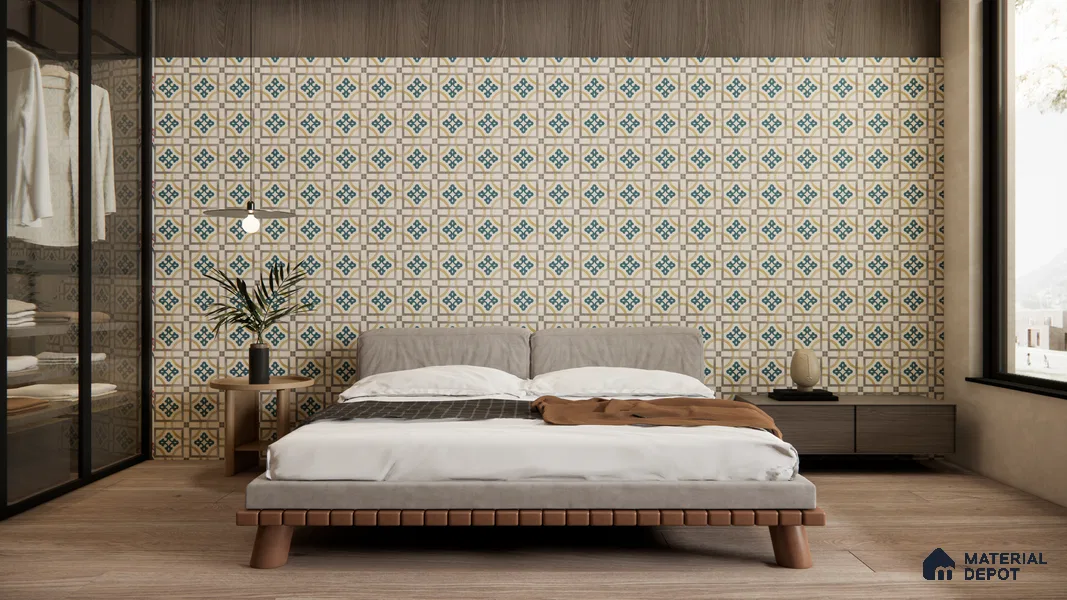 Moroccan Floor & Wall Tile TL 11725 | 8 in x 8 in Vitrified Matte Tile - 9 mm