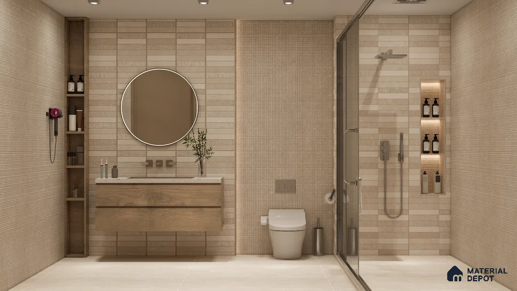 Cement Wall & Floor Tile TL 06094 Slaty Greige Plain 4 ft x 2 ft Vitrified Matte Finish - 9 mm | 4 Random Design | Suitable For Living Room, Bedroom, Bathroom, Kitchen