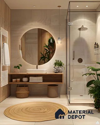 Earthy Elegance: A Modern Bathroom with Natural Elements | Material Depot