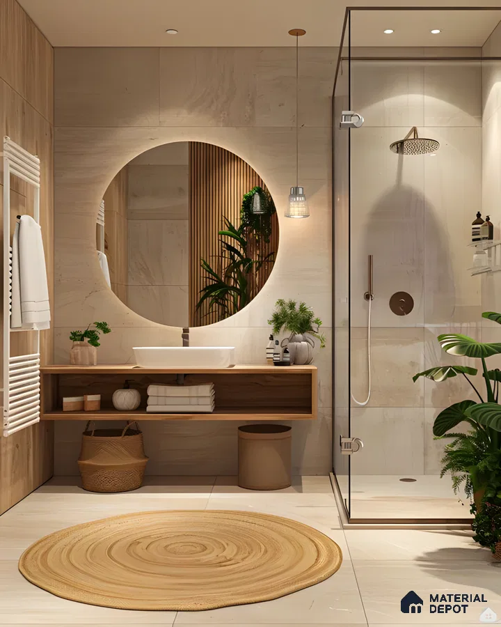 Earthy Elegance: A Modern Bathroom with Natural Elements | Material Depot