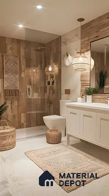 Earthy Elegance: A Modern Bathroom with Natural Elements | Material Depot