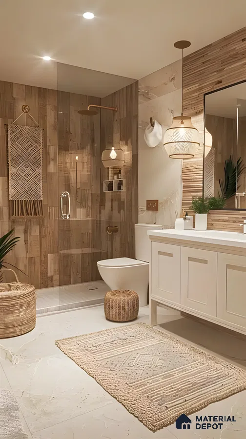 Earthy Elegance: A Modern Bathroom with Natural Elements | Material Depot