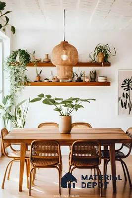 Earthy Elegance in a Boho Dining Space | Material Depot