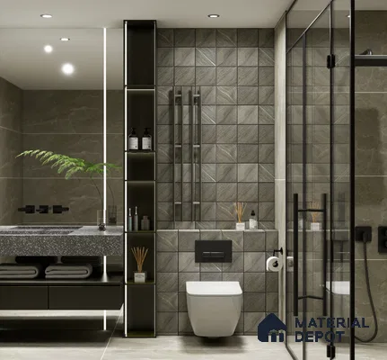 Subway Wall & Floor Tile TL 05921 Wave Line Wave Gray 148 mm x 148 mm Vitrified - 9 mm | Random Mix Patterns | Suitable For Kitchen, Accent/Feature Wall, Bathroom