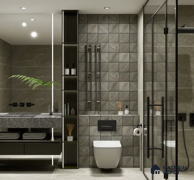 Subway Wall & Floor Tile TL 05921 Wave Line Wave Gray 148 mm x 148 mm Vitrified - 9 mm | Random Mix Patterns | Suitable For Kitchen, Accent/Feature Wall, Bathroom