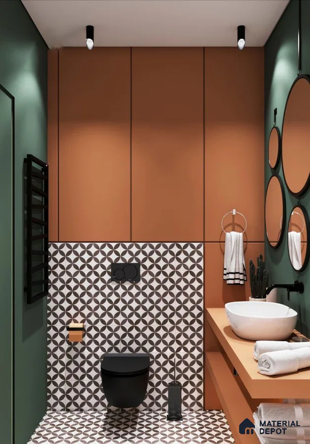 Eclectic Bathroom with Terracotta Accents | Material Depot
