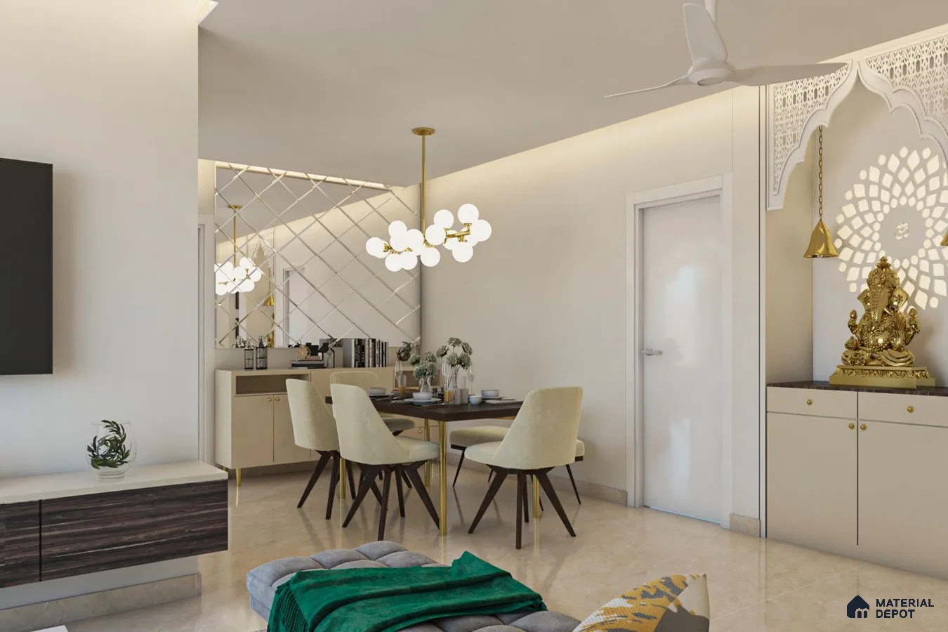 Compact White Dining Haven