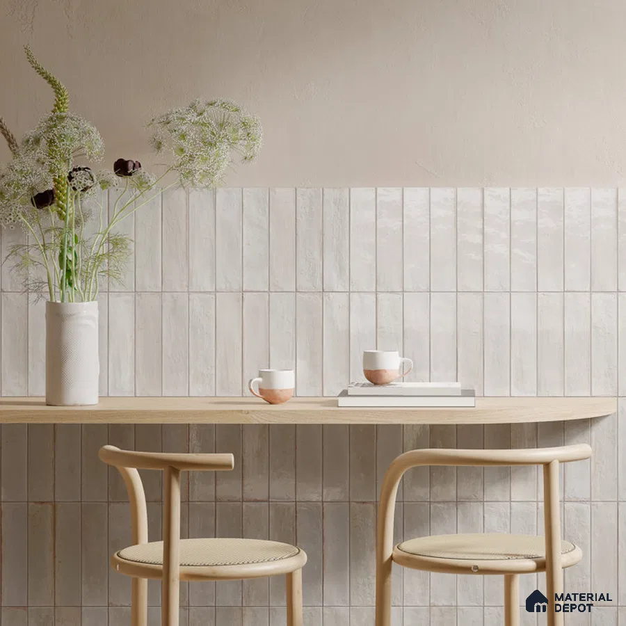 Elegance in Simplicity Creamy Dining Haven with Wooden Accents | Material Depot