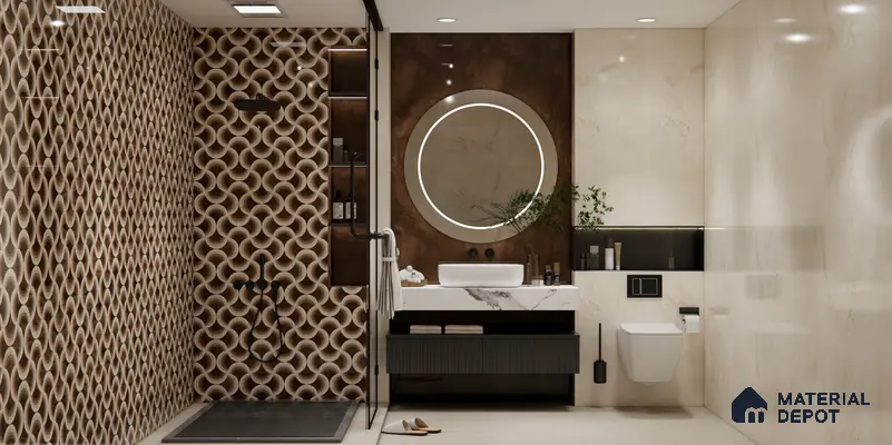 Highlighter Wall Tile TL 05460 C Soul Brown Decor 2 ft x 4 ft Vitrified High Gloss Finish - 9 mm | Suitable for Living Room, Bedroom, Bathroom, Kitchen