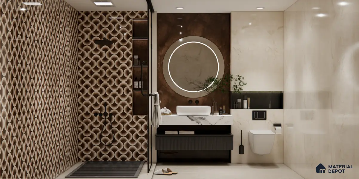 Highlighter Wall Tile TL 05460 C Soul Brown Decor 2 ft x 4 ft Vitrified High Gloss Finish - 9 mm | Suitable for Living Room, Bedroom, Bathroom, Kitchen