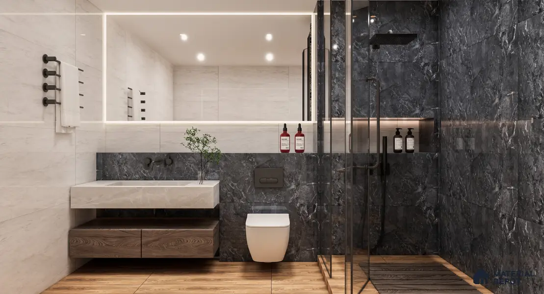 Marble Floor & Wall Tile TL 10196 SHG Magnum Crema 6 ft x 4 ft Glossy Finish Vitrified Tile - 9 mm | Suitable For living Room, Bedroom, Bathroom | Adhesive and Spacers Must be Used During Installation