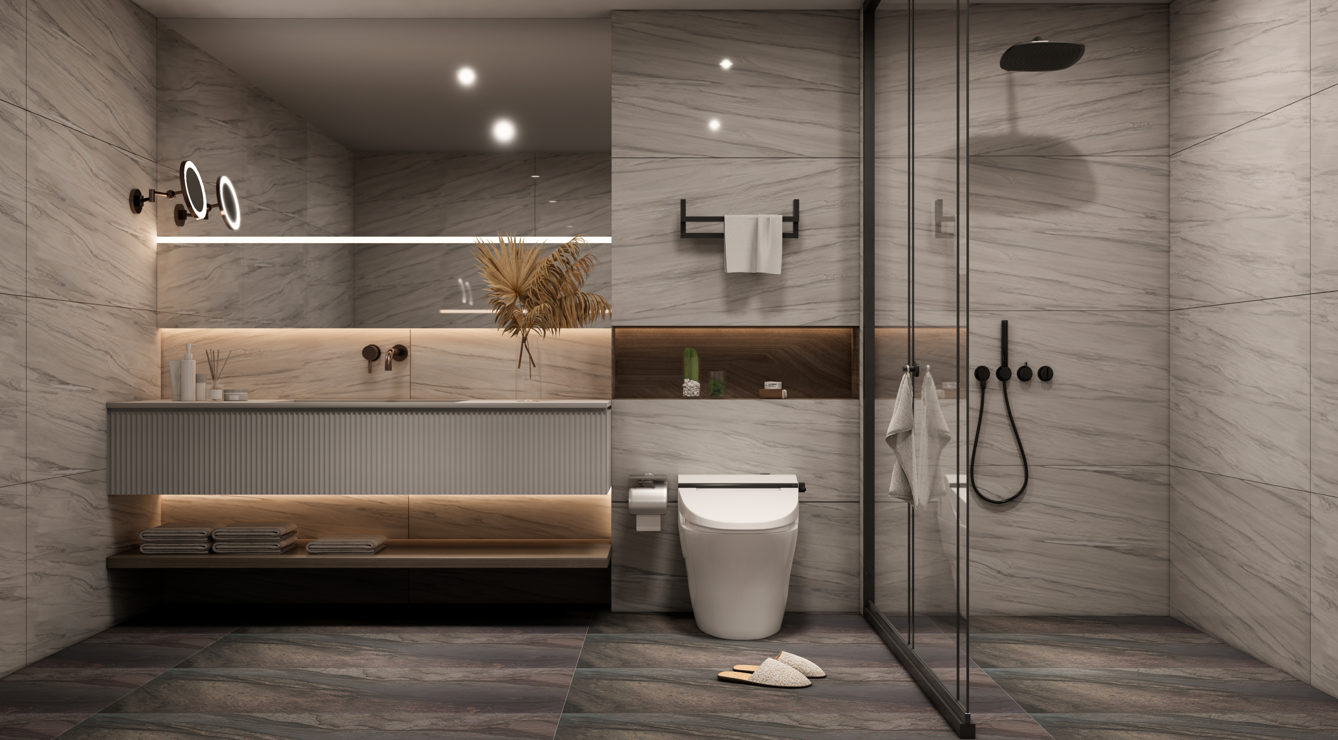Marble Floor & Wall Tile TL 02191 Nicole Grey 4 ft x 2 ft Glossy Finish Vitrified Tile - 9 mm