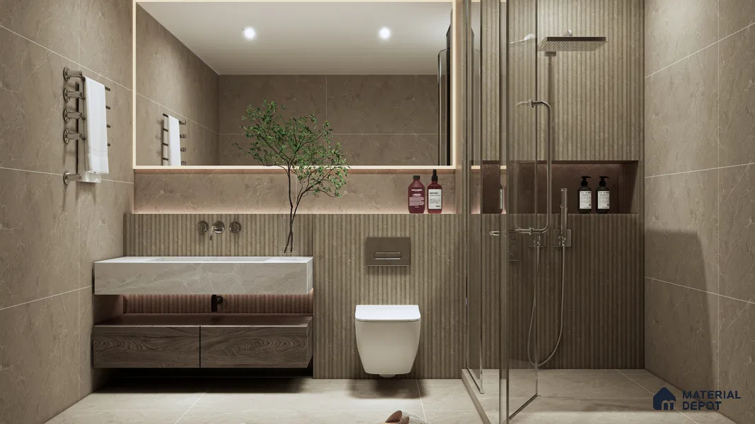 TL 08631 Brown 5.25 ft x 2.62 ft Matte Finish Vitrified Floor & Wall Tile - 9 mm