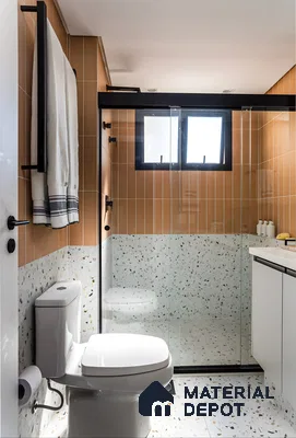 Elegant Bathroom With Terrazzo Flooring | Material Depot