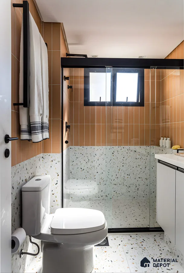 Elegant Bathroom With Terrazzo Flooring | Material Depot