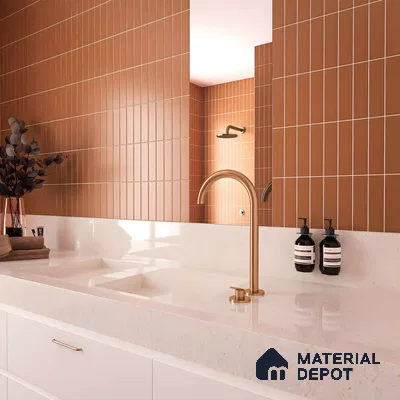 Elegant Bathroom with Warm Tones | Material Depot