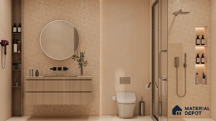 Punch Wall Tile TL 06182 B Lemmy Crema Comb 4 ft x 2 ft Vitrified Lustera Effect Feather Feel Matte Finish - 8.5 mm | Suitable for Living Room, Bedroom, Bathroom