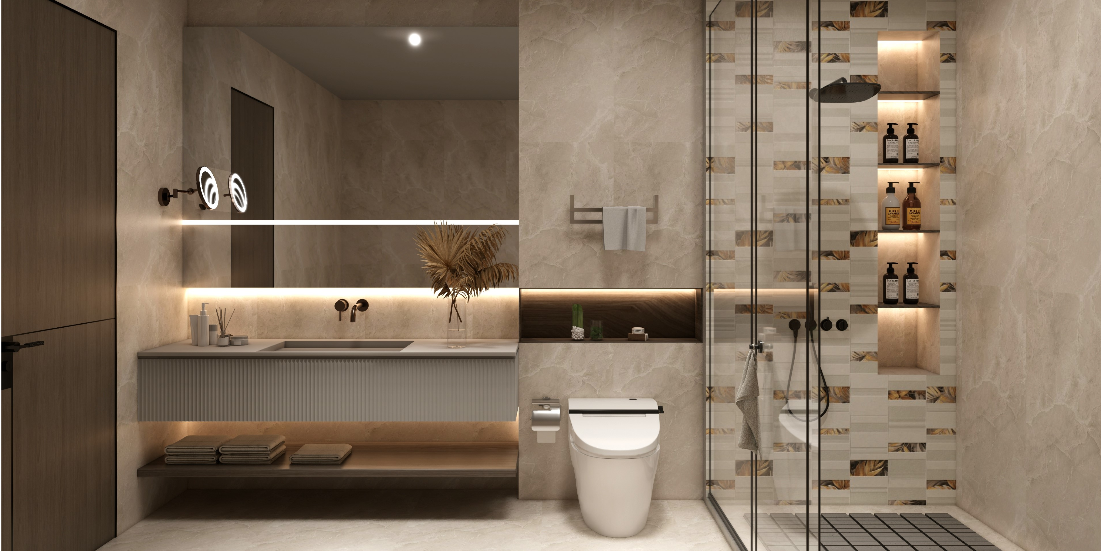 Highlighter Wall Tile TL 05520 B Prestige Imperial Ivory Decor 2 ft x 4 ft Vitrified Matte Finish - 9 mm  | Suitable for Living Room, Bedroom, Bathroom